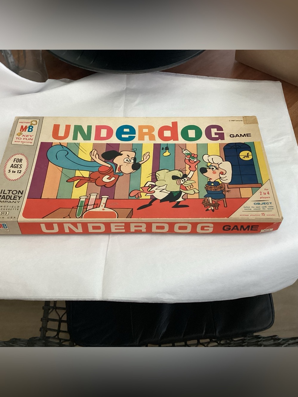 Vtg. Underdog Milton Bradley game 1964,  cartoon game model#4513.